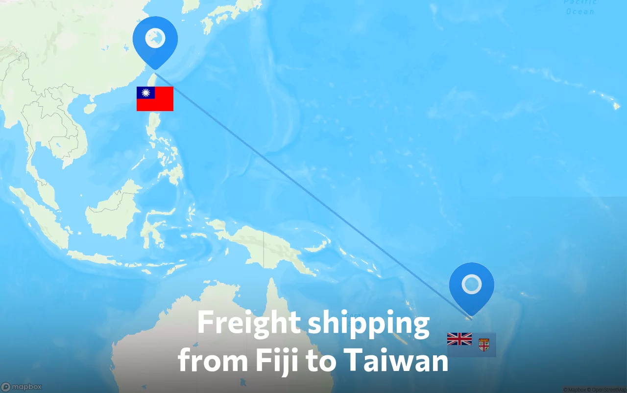 Shipping route from Fiji to Taiwan