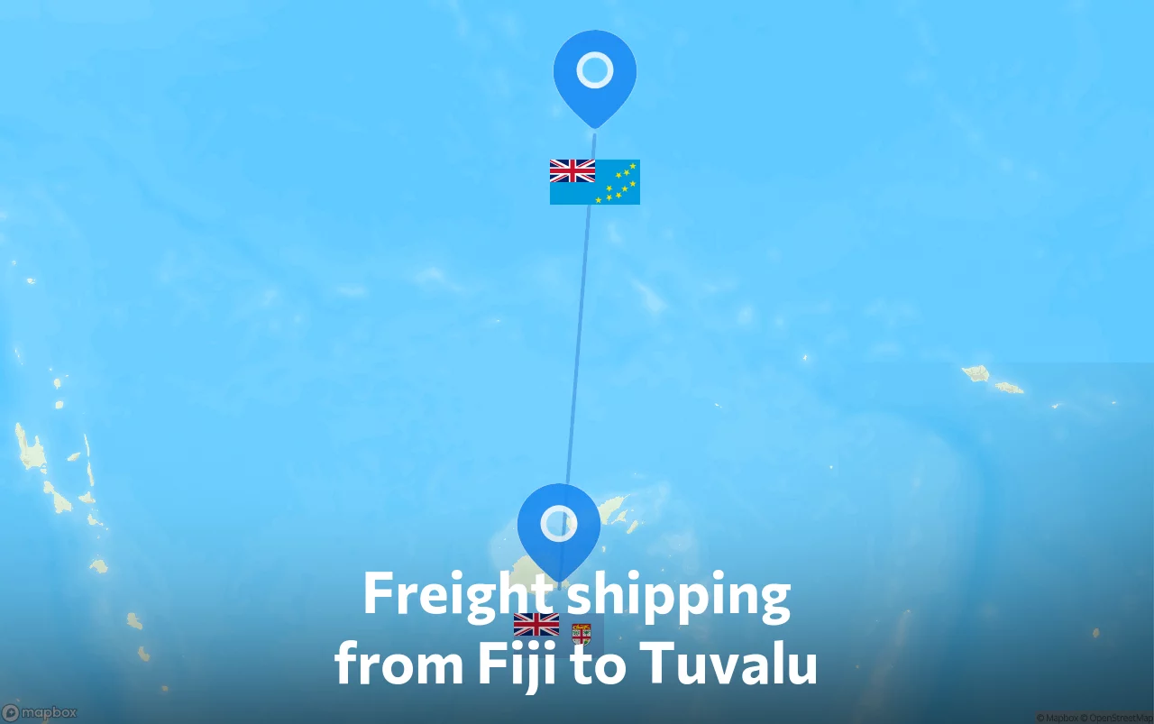 Shipping route from Fiji to Tuvalu