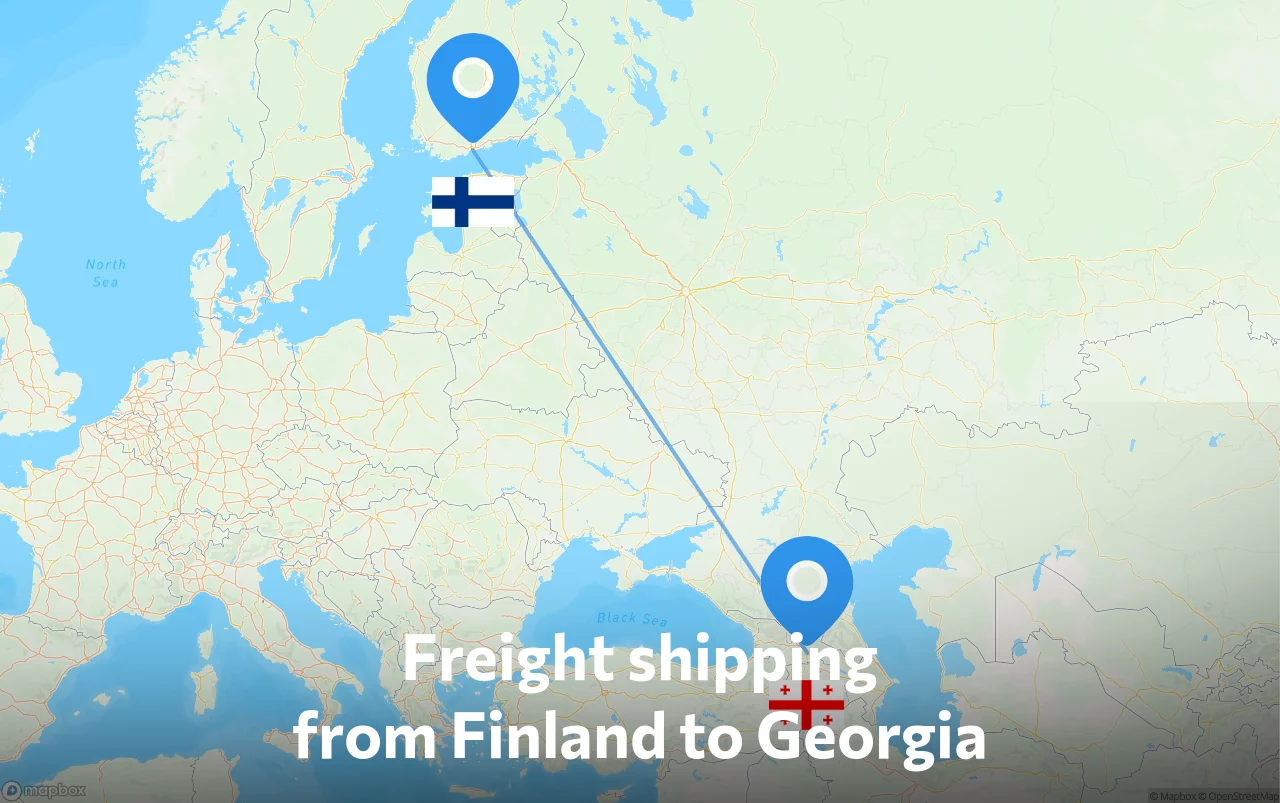 Shipping route from Finland to Georgia