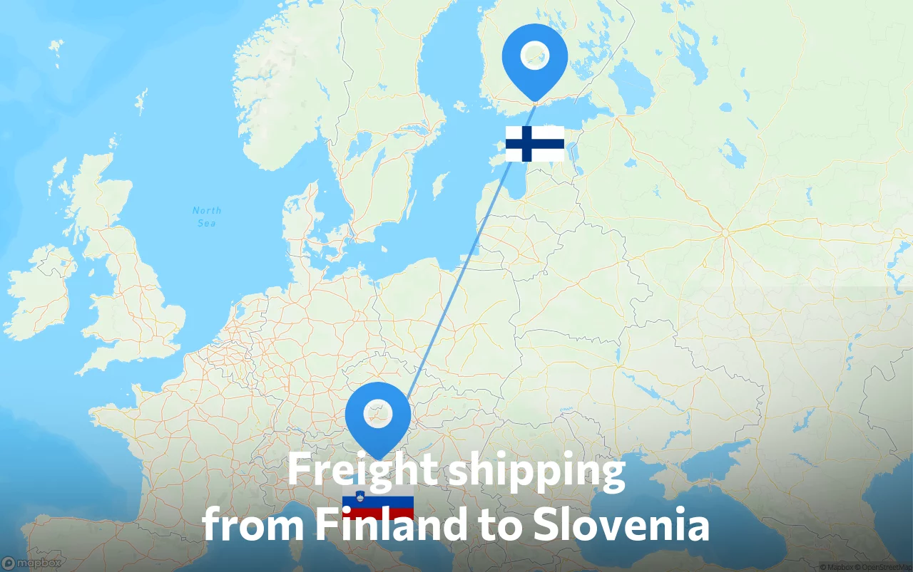 Shipping route from Finland to Slovenia
