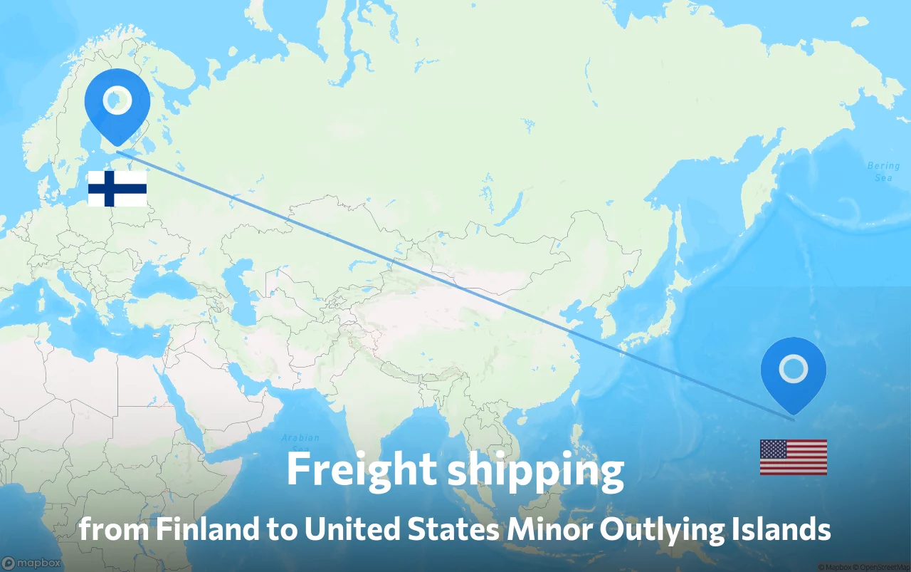 Shipping route from Finland to United States Minor Outlying Islands