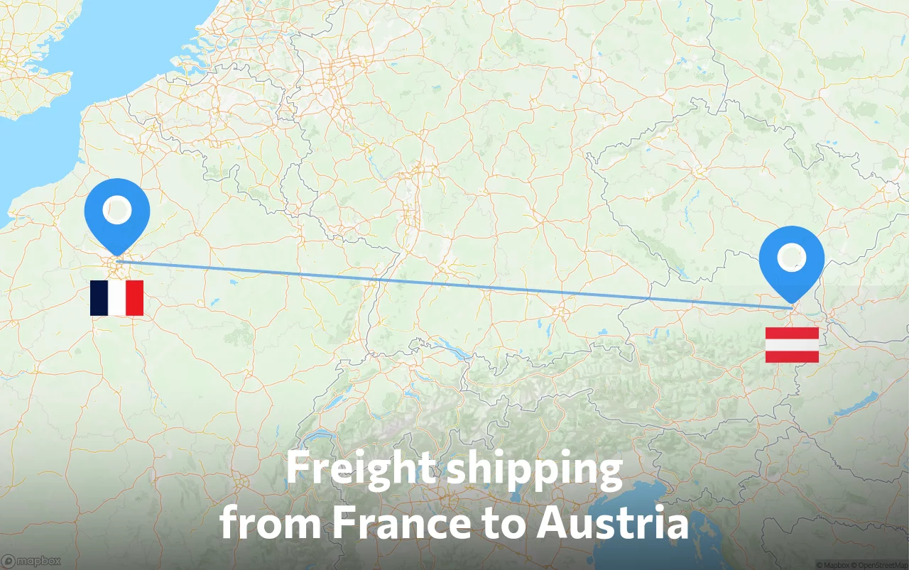 Shipping route from France to Austria