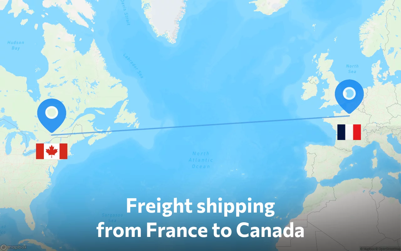 Shipping route from France to Canada