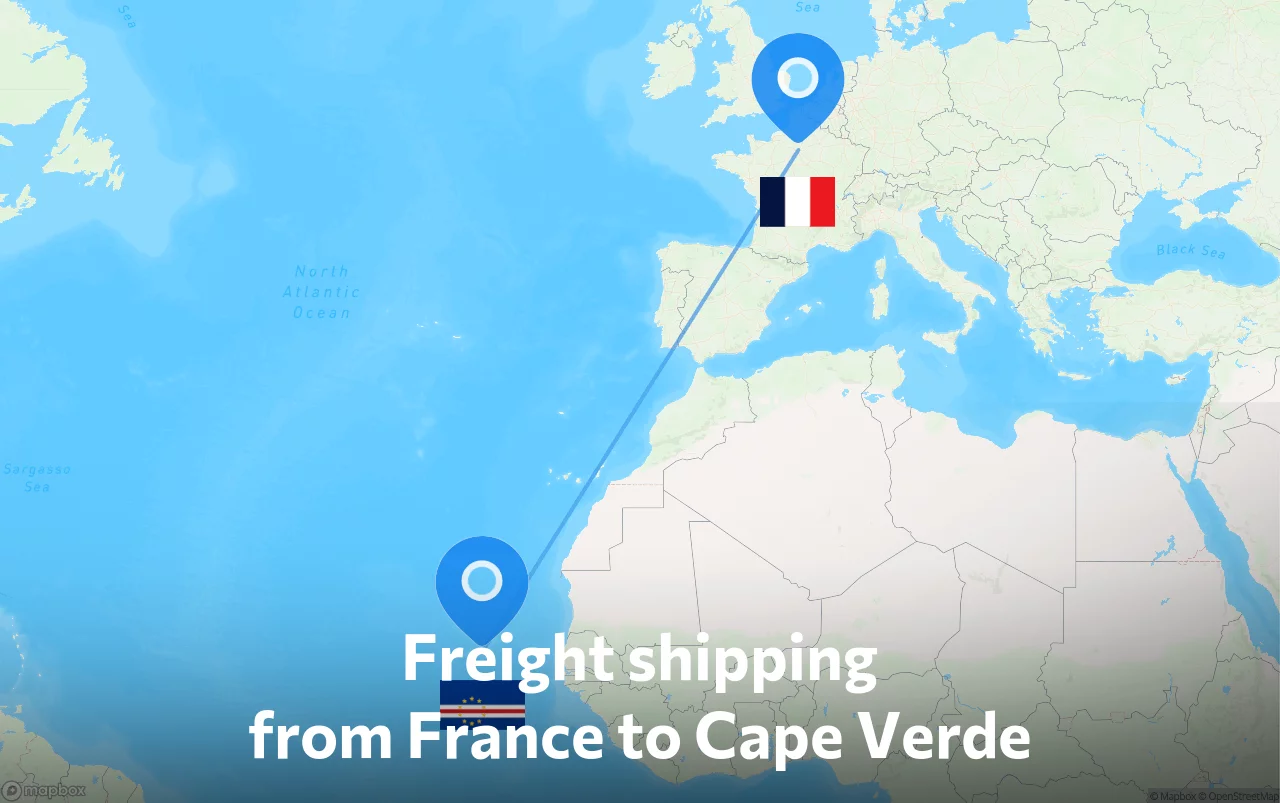 Shipping route from France to Cape Verde