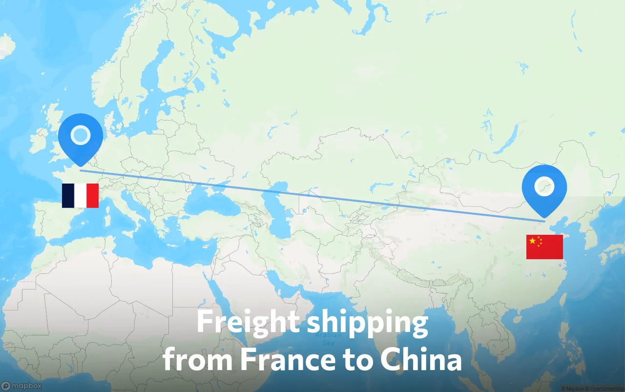 Shipping route from France to China