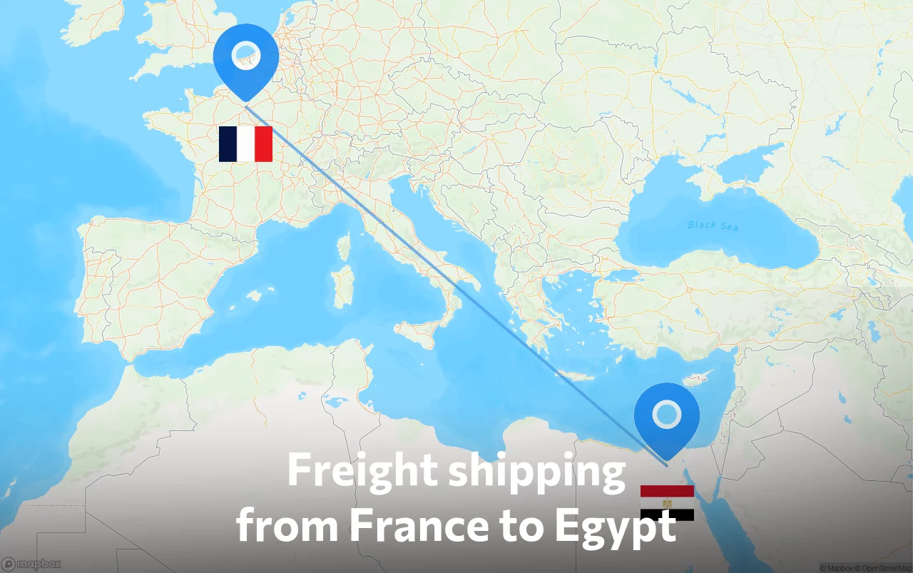 Shipping route from France to Egypt