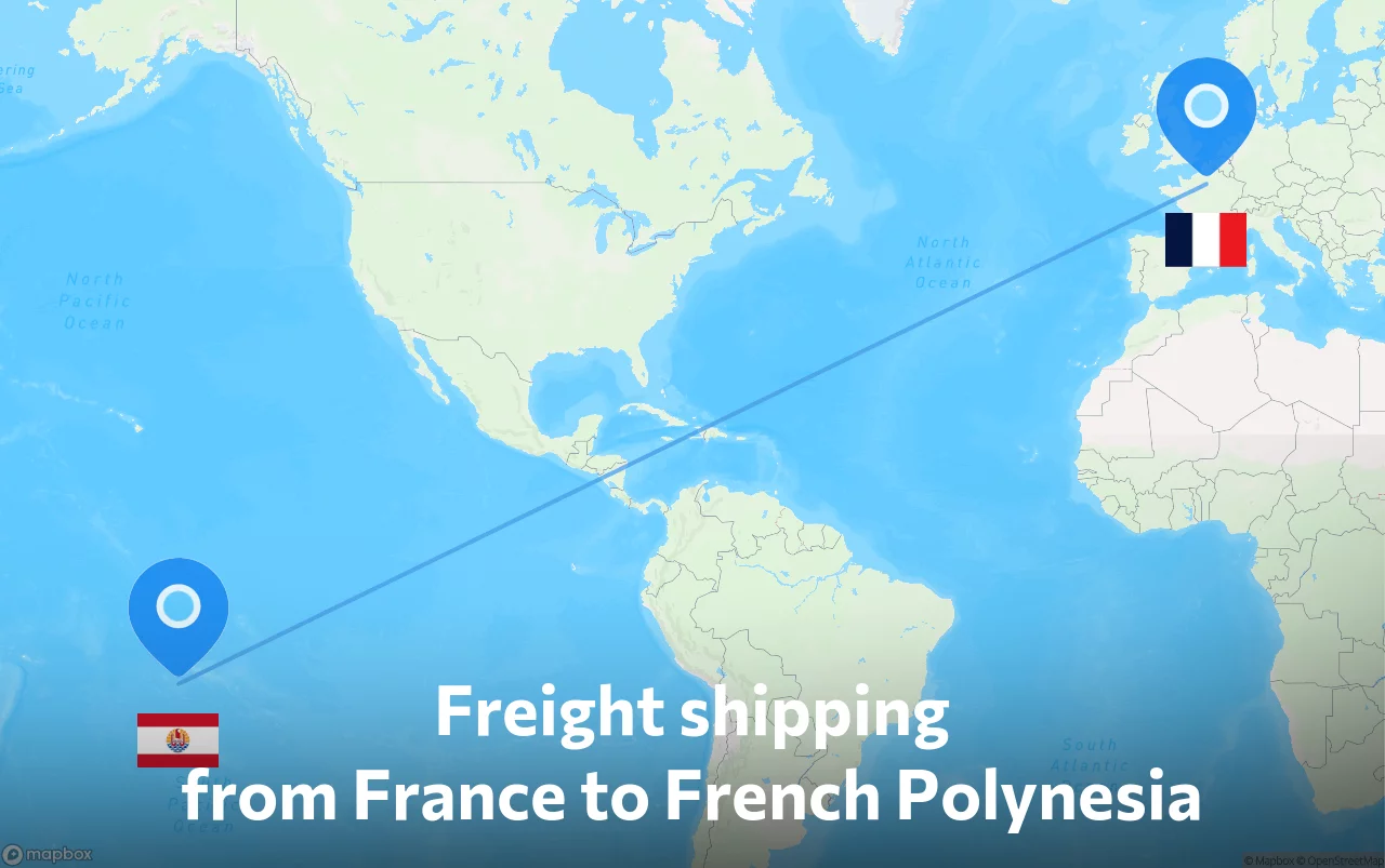 Shipping route from France to French Polynesia
