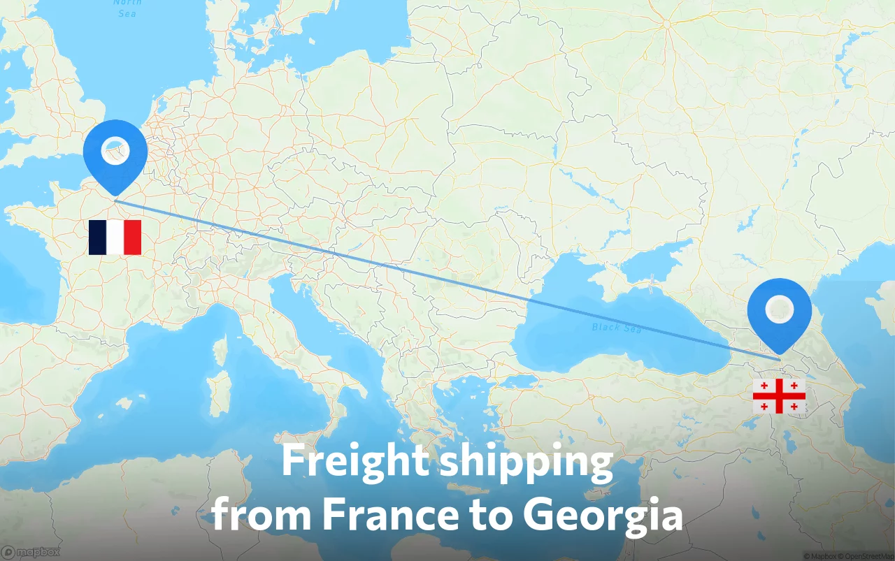 Shipping route from France to Georgia