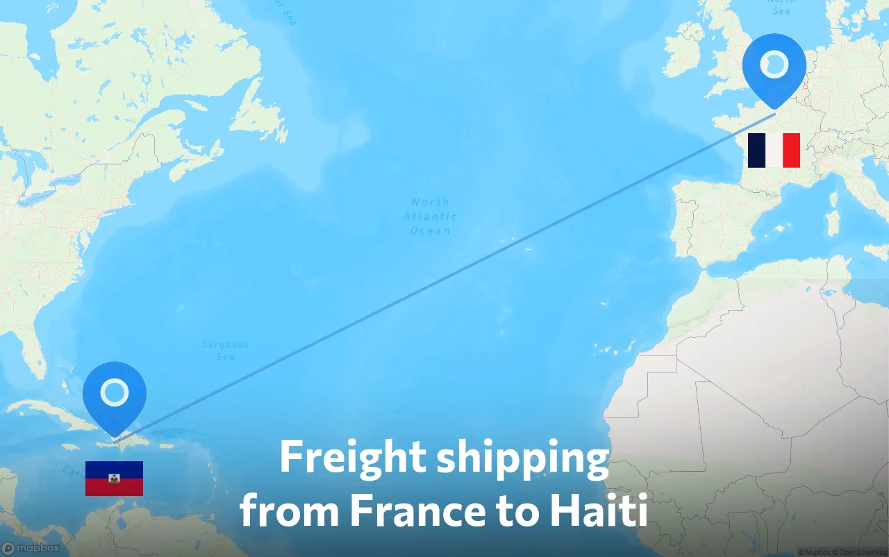 Shipping route from France to Haiti