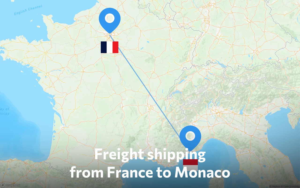 Shipping route from France to Monaco