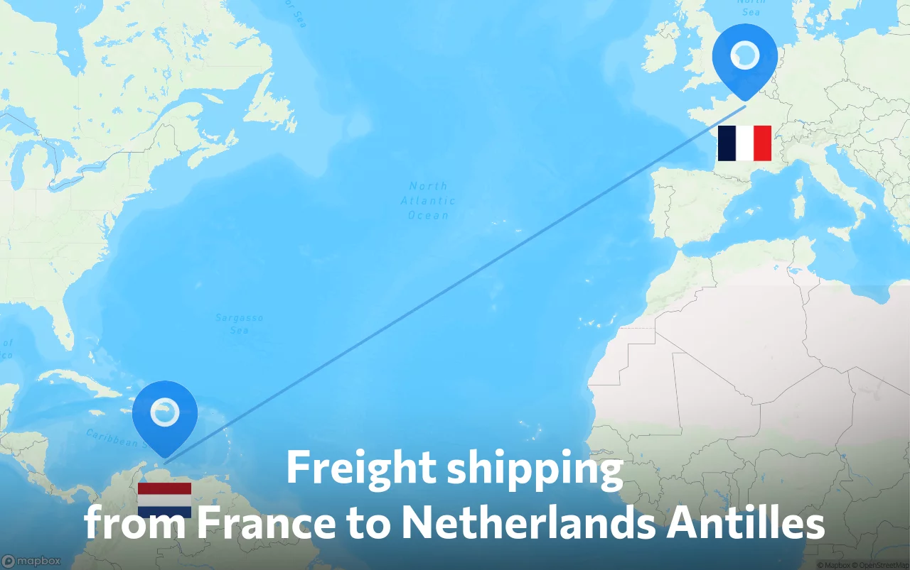Shipping route from France to Netherlands Antilles