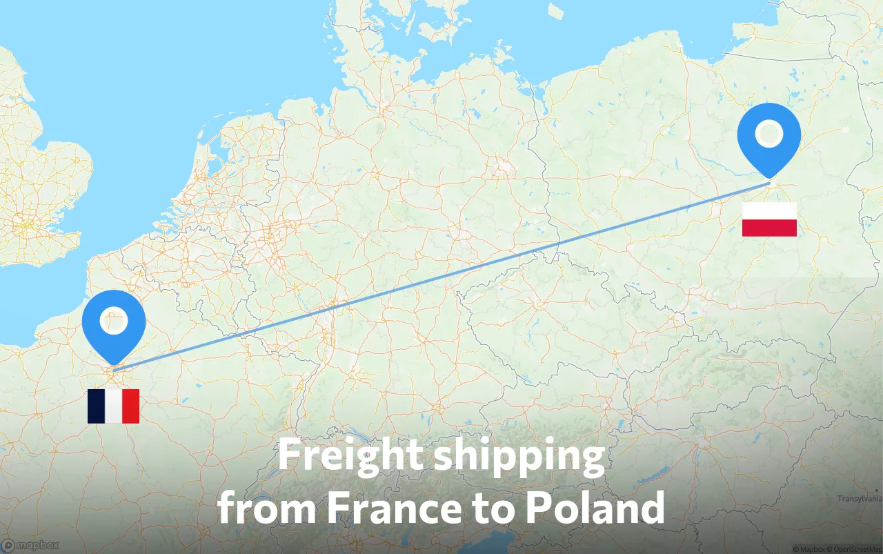 Shipping route from France to Poland