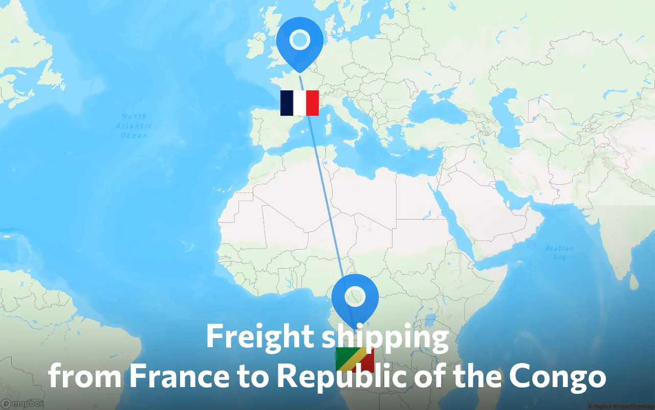Shipping route from France to Republic of the Congo