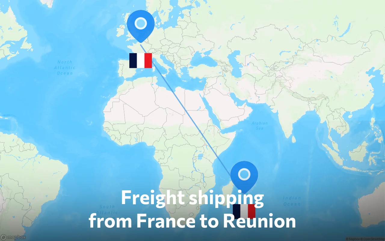 Shipping route from France to Reunion