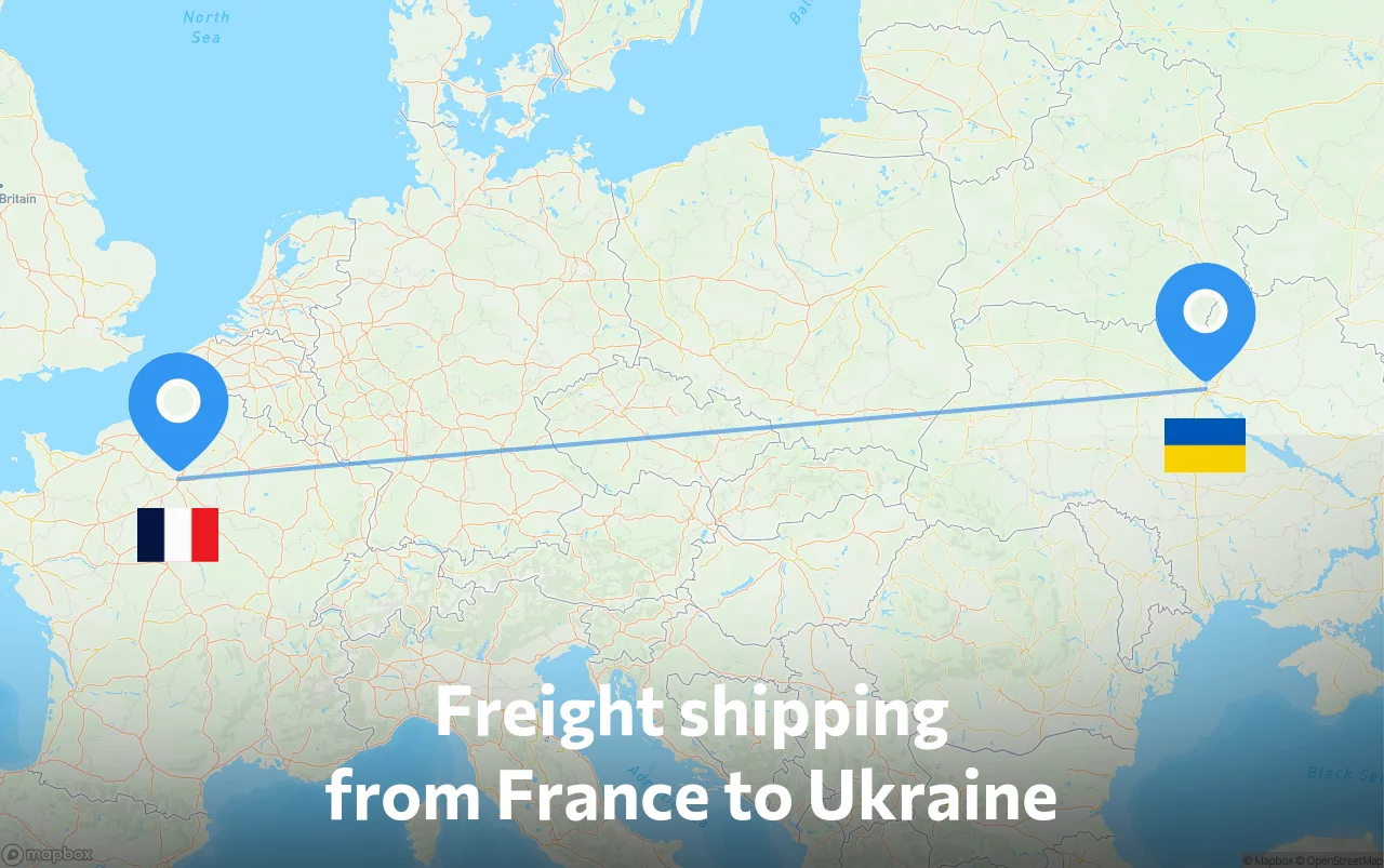 Shipping route from France to Ukraine