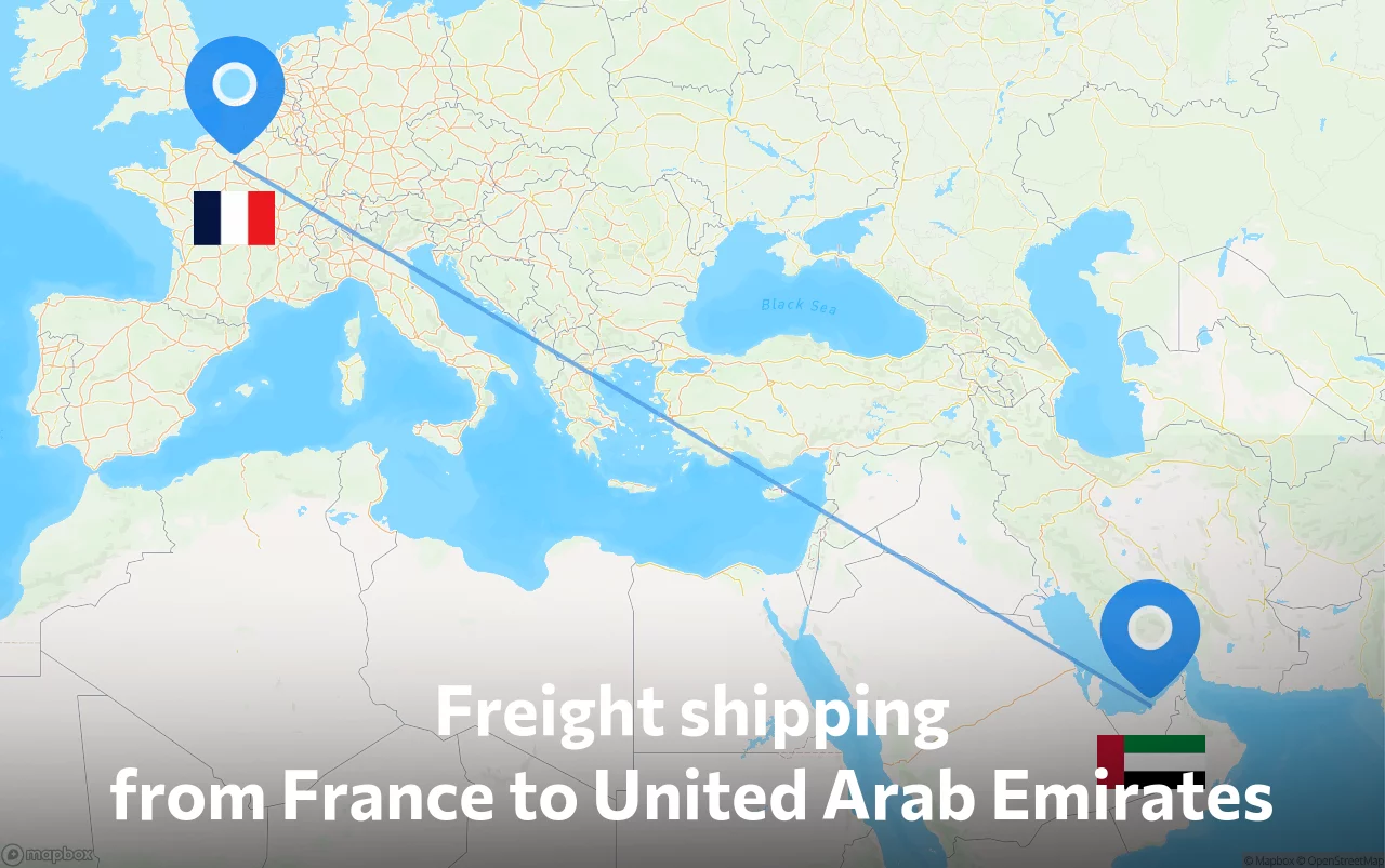 Shipping route from France to United Arab Emirates