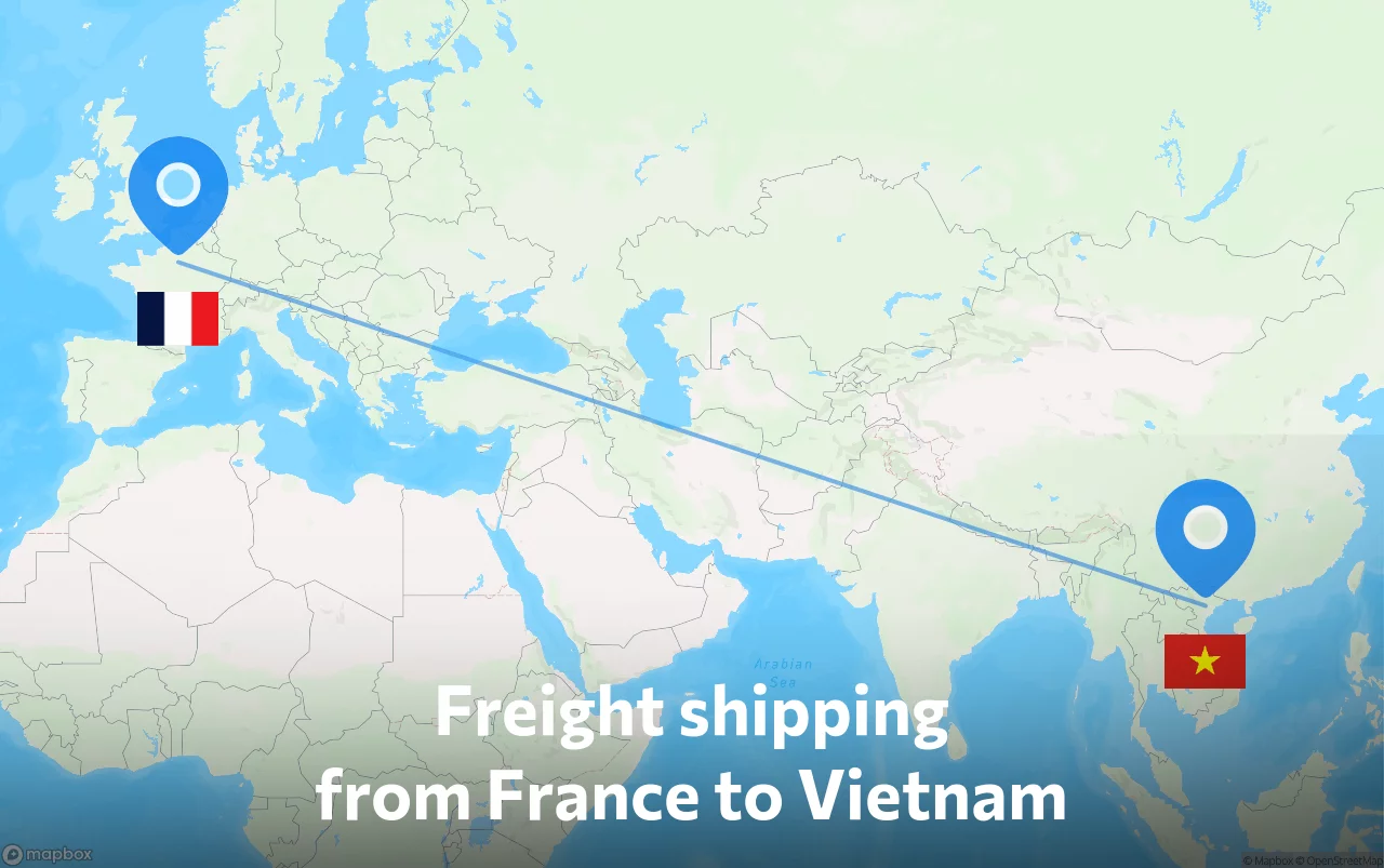 Shipping route from France to Vietnam