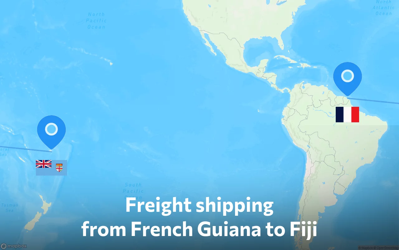 Shipping route from French Guiana to Fiji