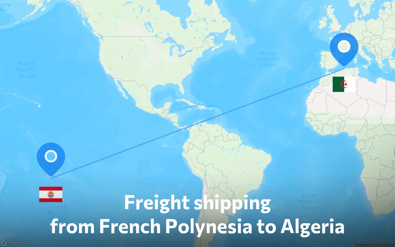 Shipping route from French Polynesia to Algeria
