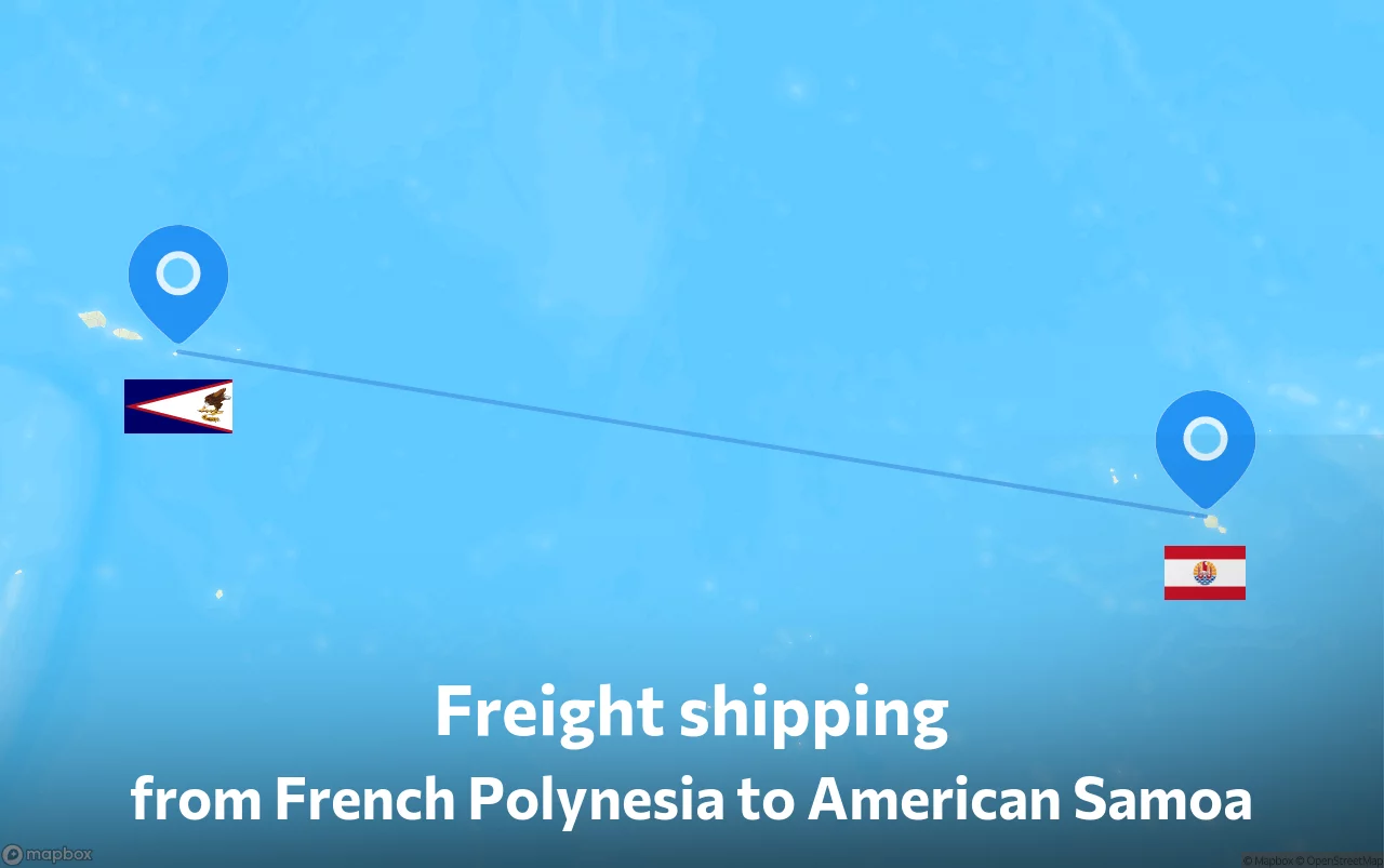 Shipping route from French Polynesia to American Samoa