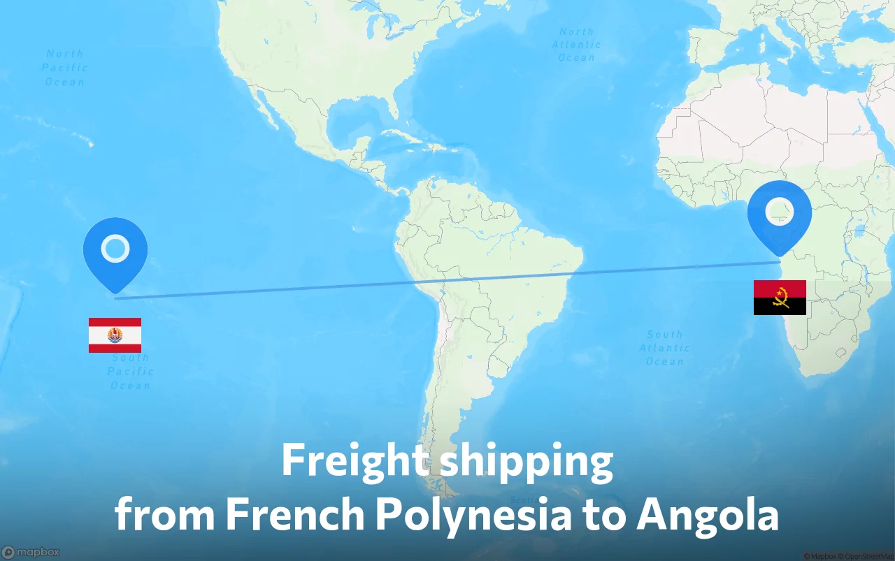 Shipping route from French Polynesia to Angola