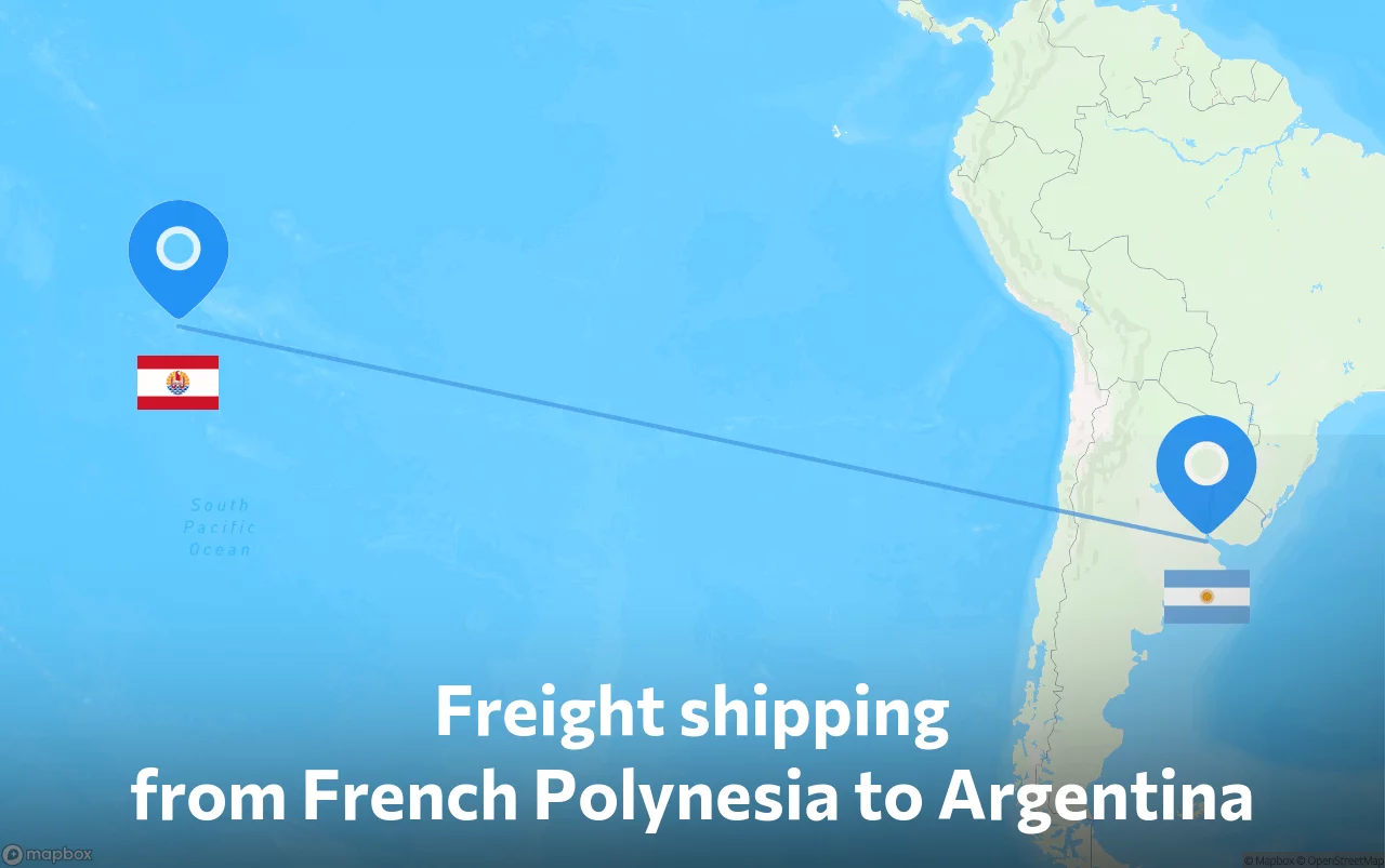 Shipping route from French Polynesia to Argentina