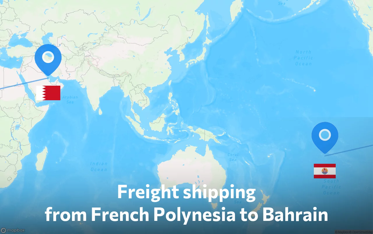 Shipping route from French Polynesia to Bahrain