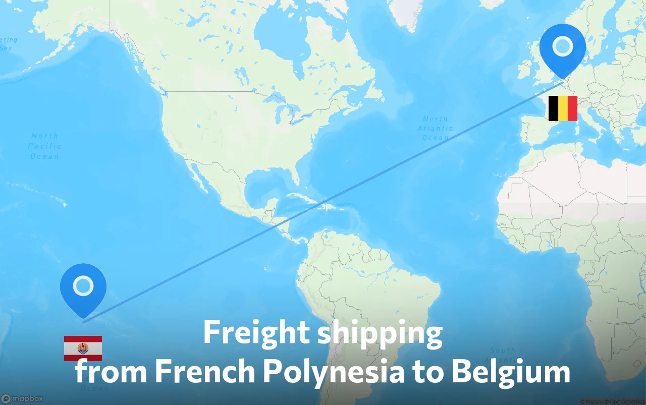 Shipping route from French Polynesia to Belgium