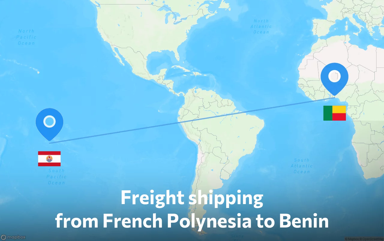 Shipping route from French Polynesia to Benin