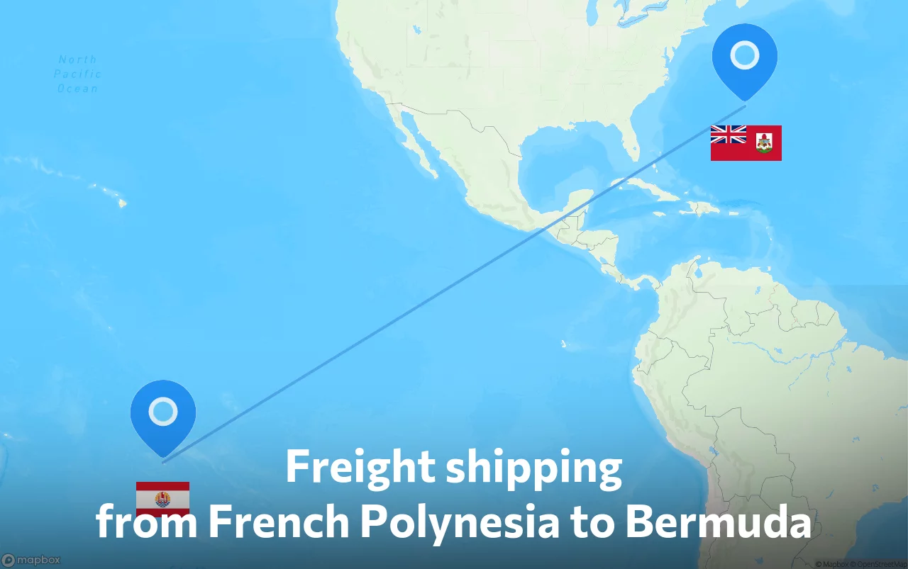 Shipping route from French Polynesia to Bermuda