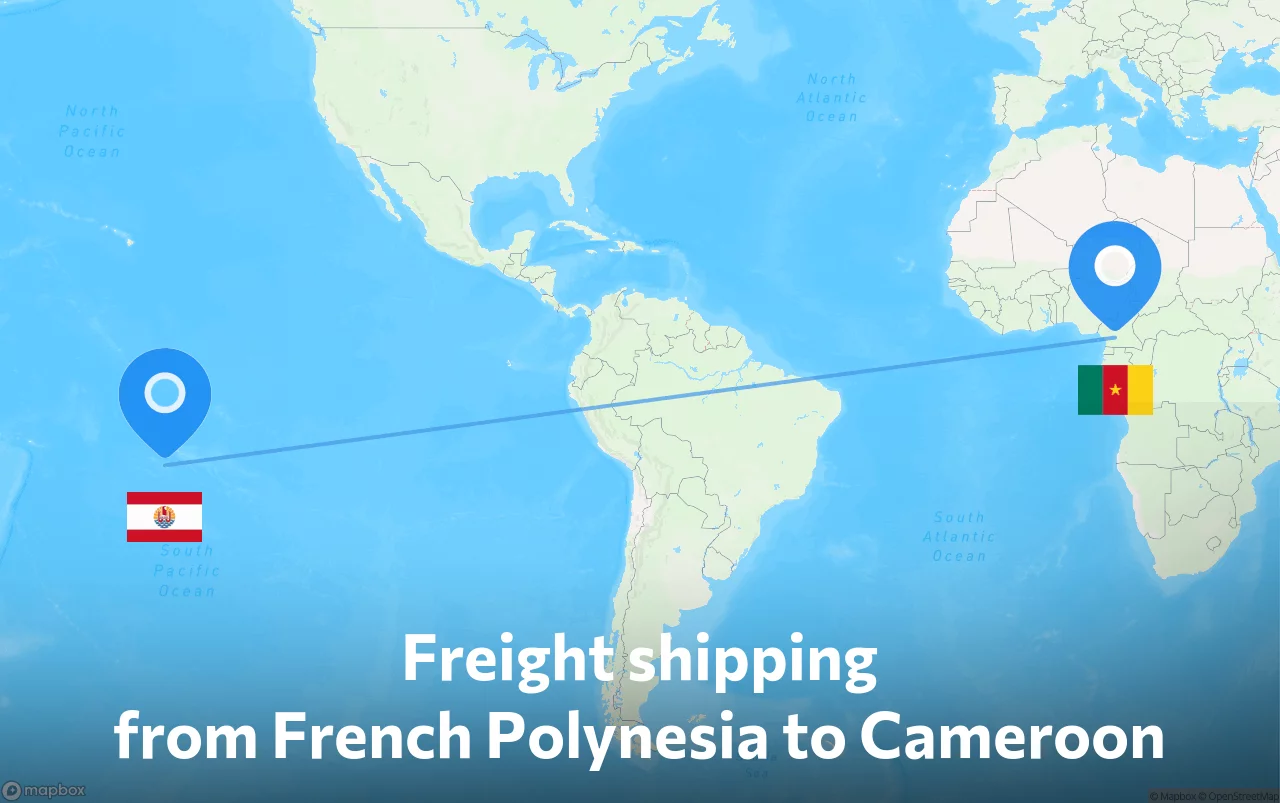Shipping route from French Polynesia to Cameroon