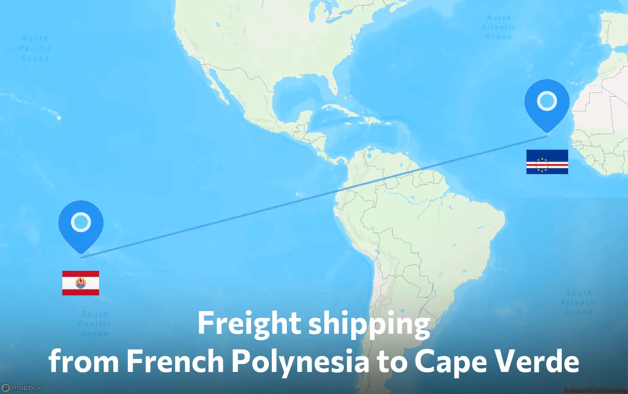 Shipping route from French Polynesia to Cape Verde