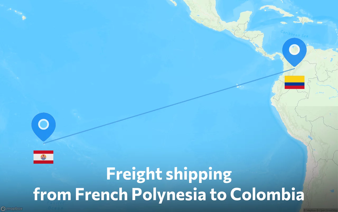 Shipping route from French Polynesia to Colombia