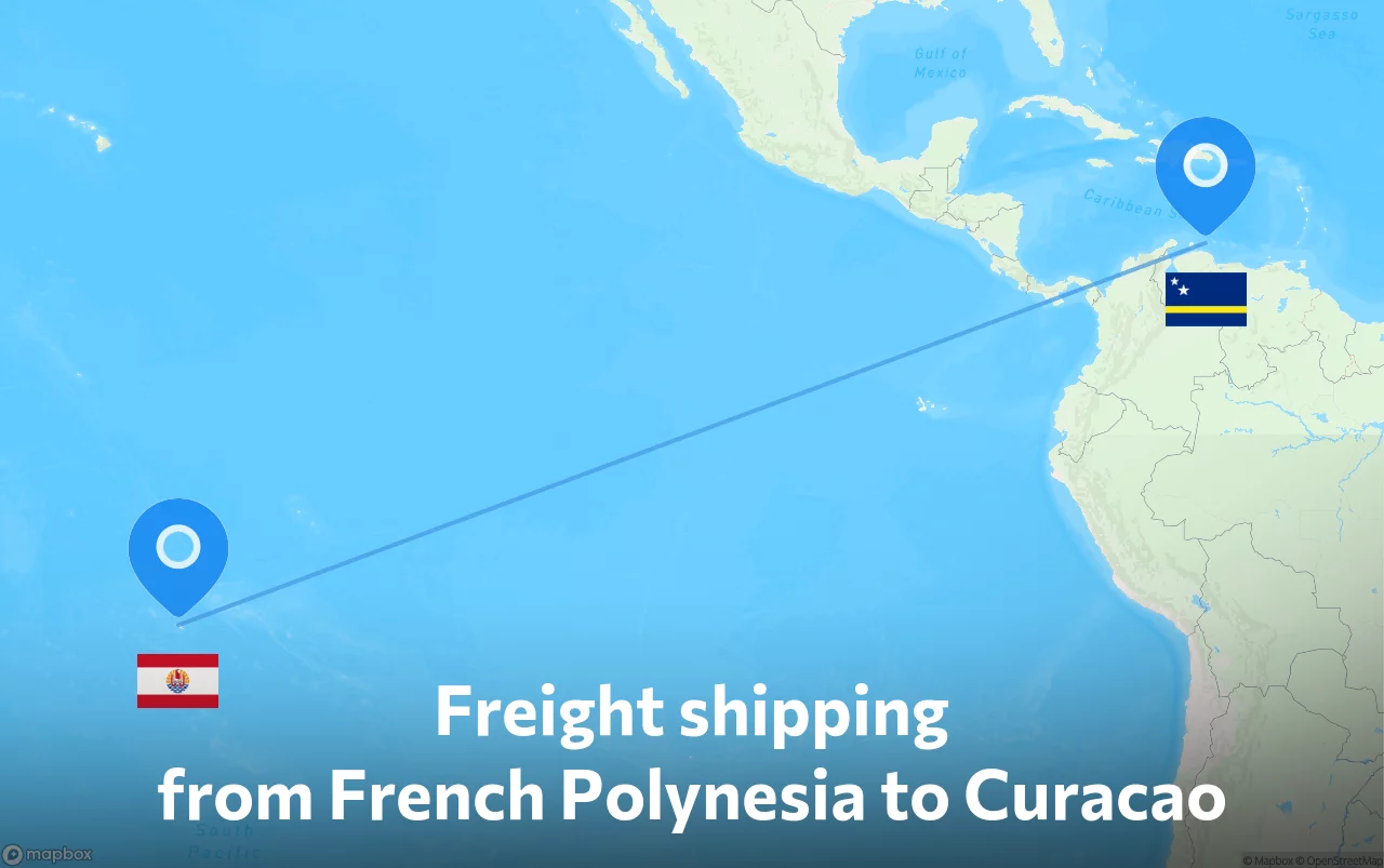 Shipping route from French Polynesia to Curacao