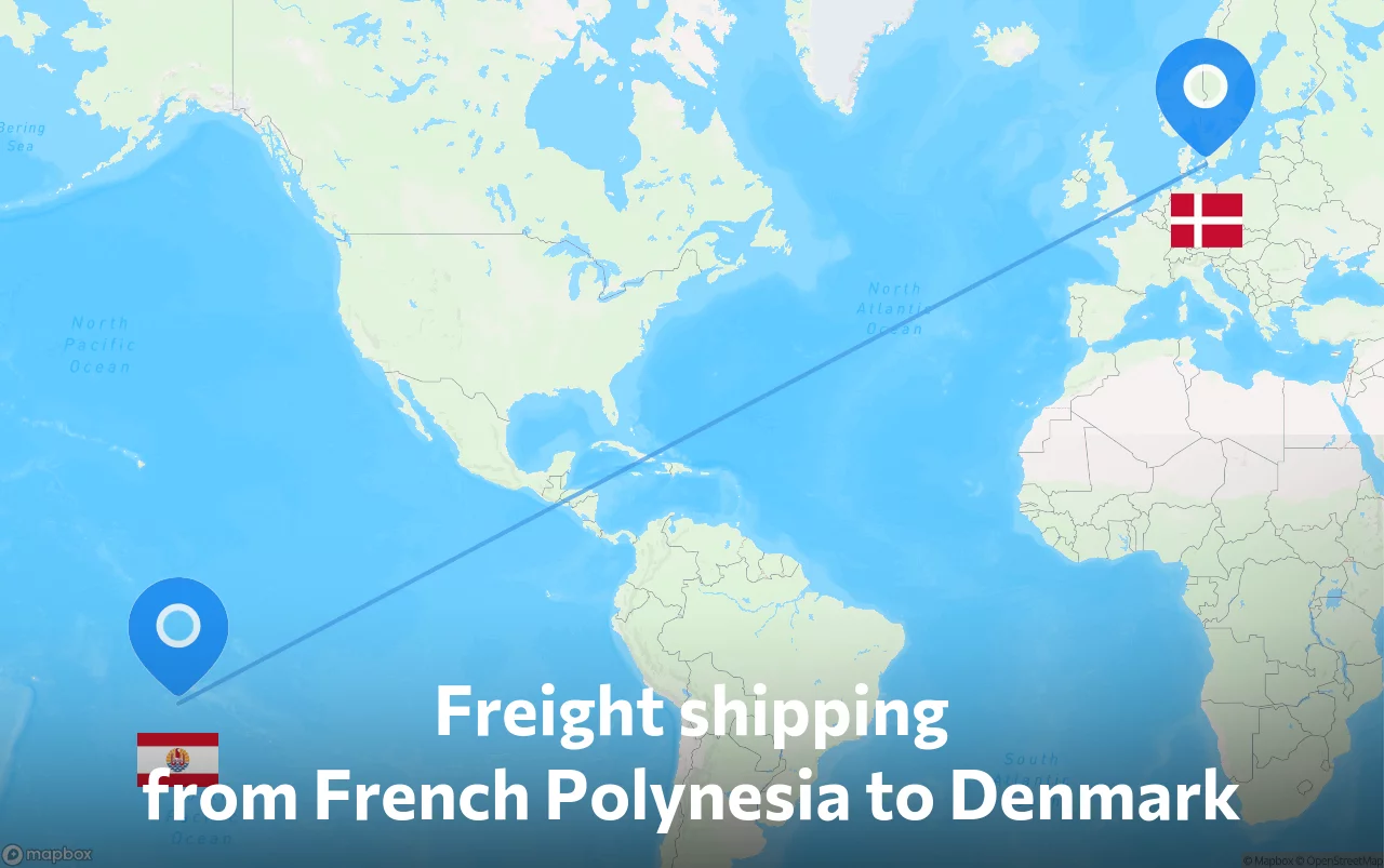 Shipping route from French Polynesia to Denmark