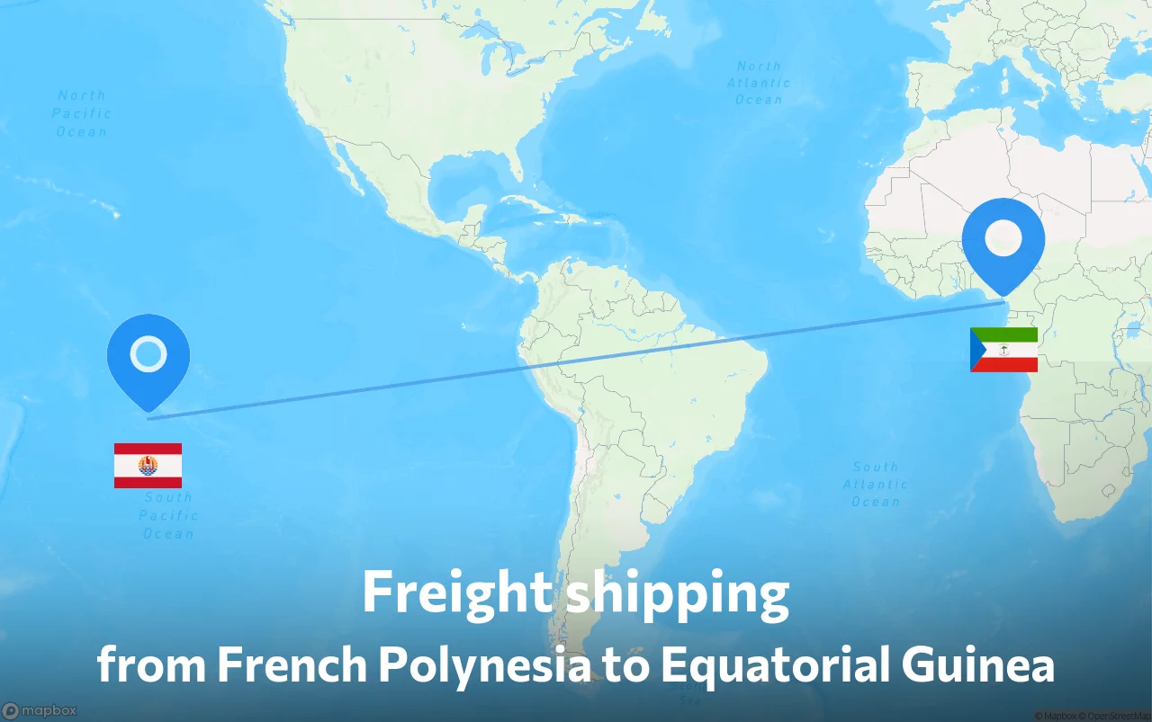 Shipping route from French Polynesia to Equatorial Guinea