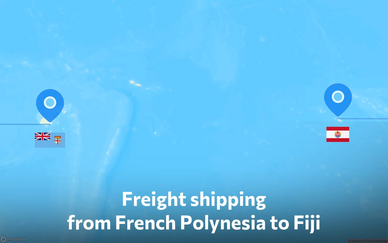 Shipping route from French Polynesia to Fiji