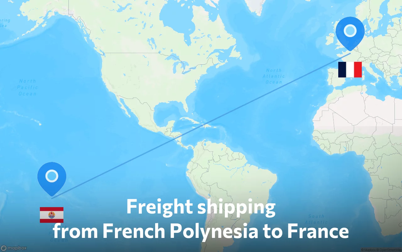 Shipping route from French Polynesia to France