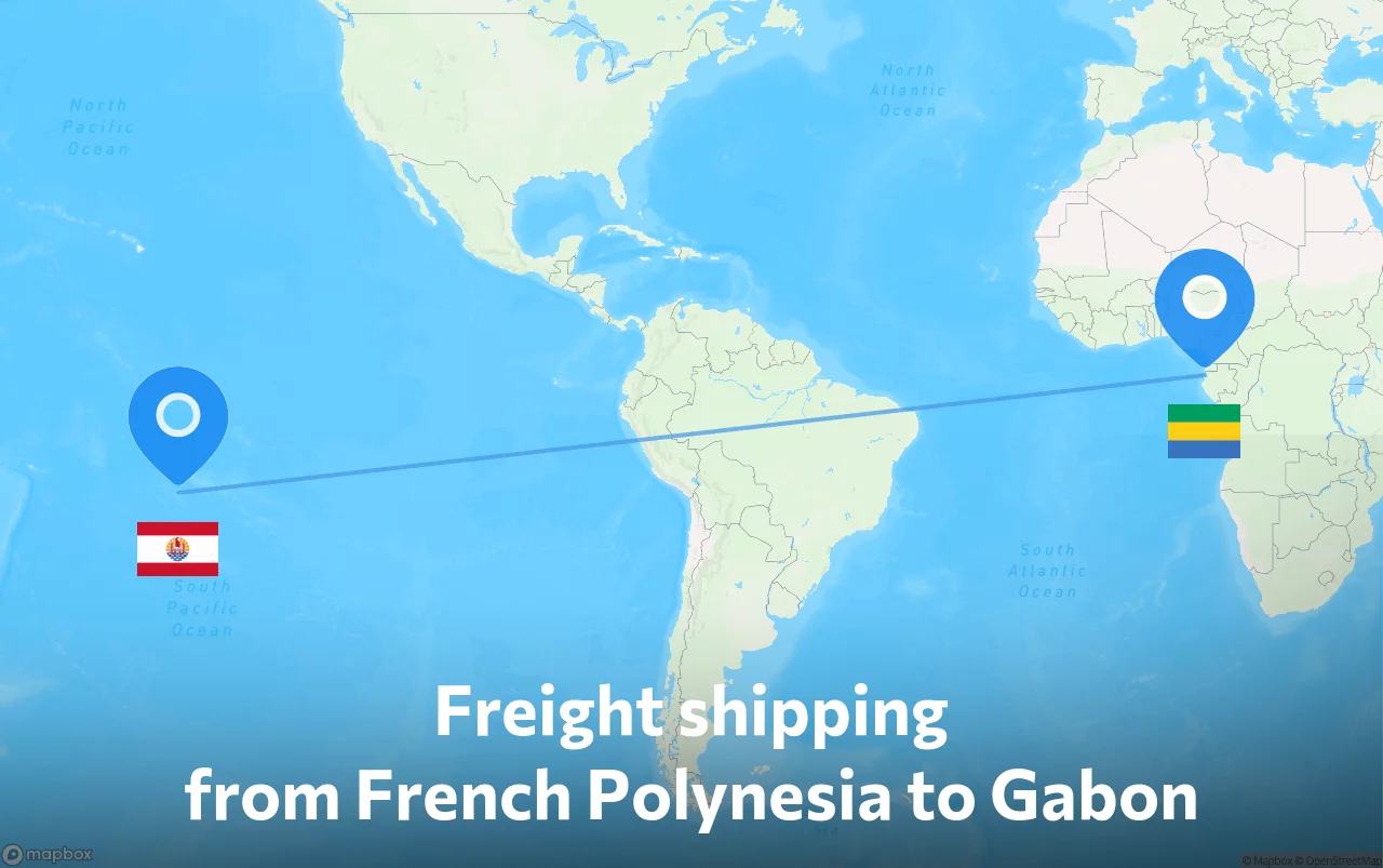 Shipping route from French Polynesia to Gabon
