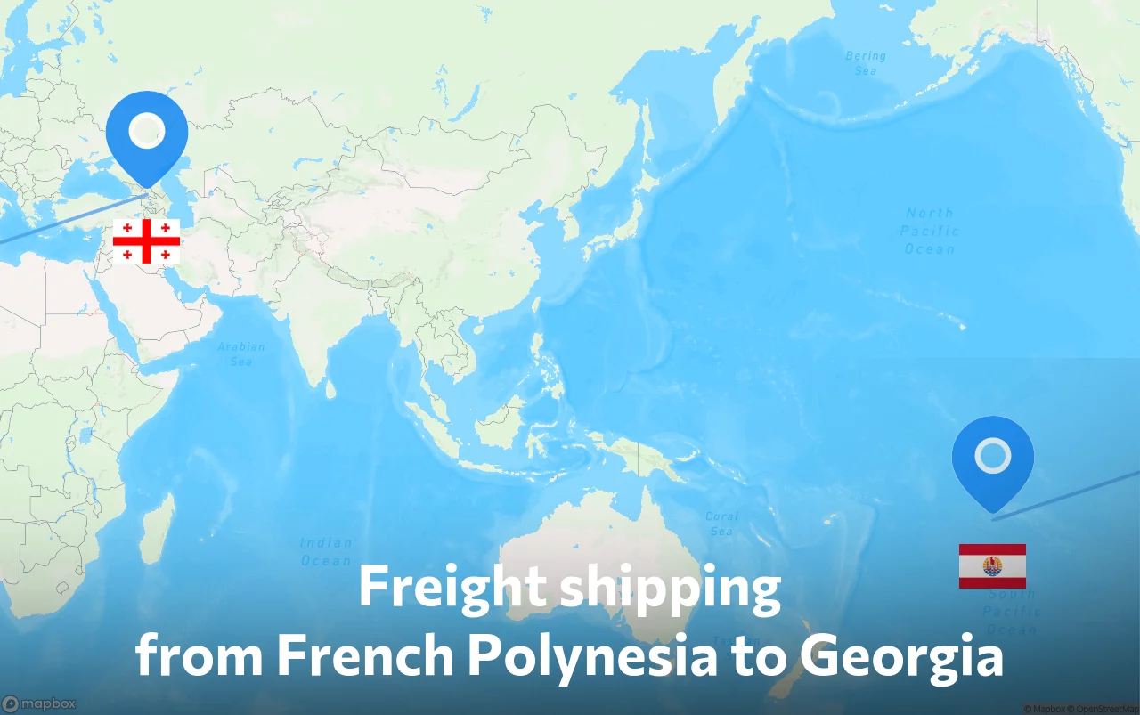 Shipping route from French Polynesia to Georgia