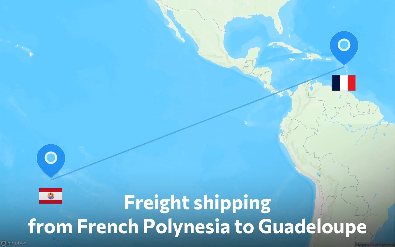 Shipping route from French Polynesia to Guadeloupe