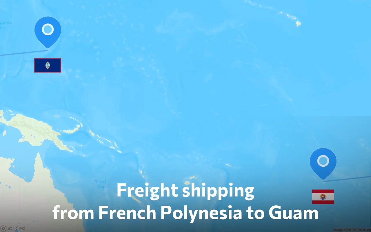 Shipping route from French Polynesia to Guam