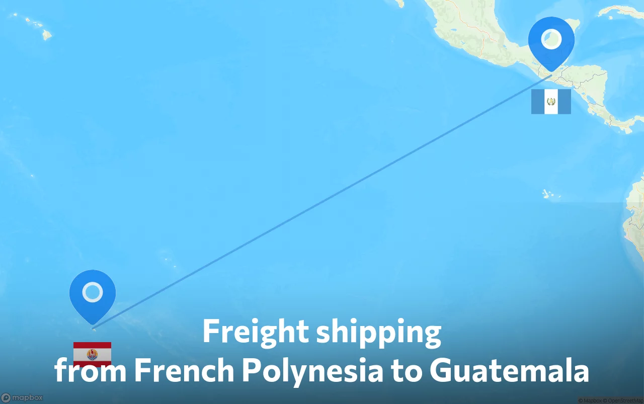 Shipping route from French Polynesia to Guatemala