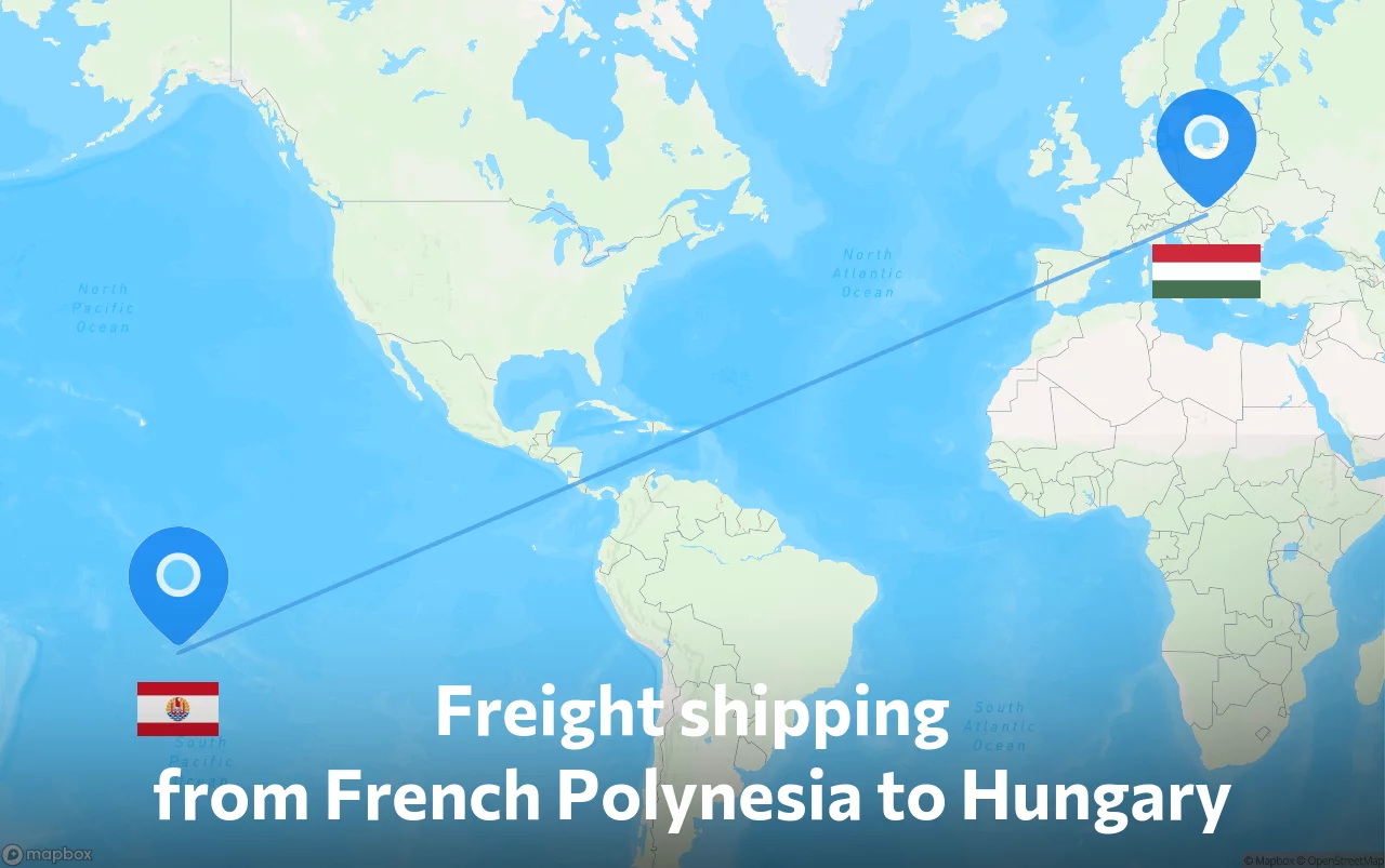 Shipping route from French Polynesia to Hungary