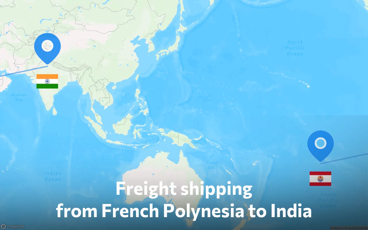 Shipping route from French Polynesia to India