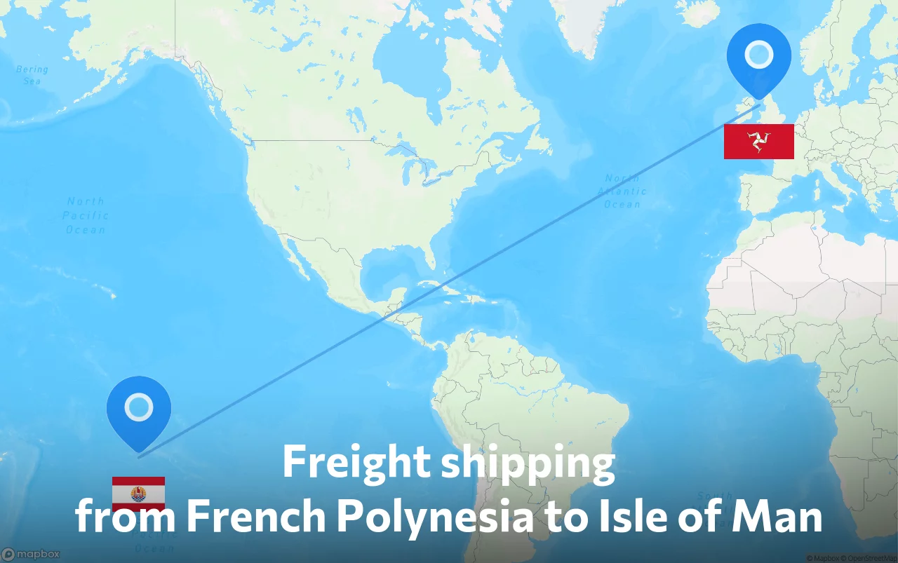 Shipping route from French Polynesia to Isle of Man