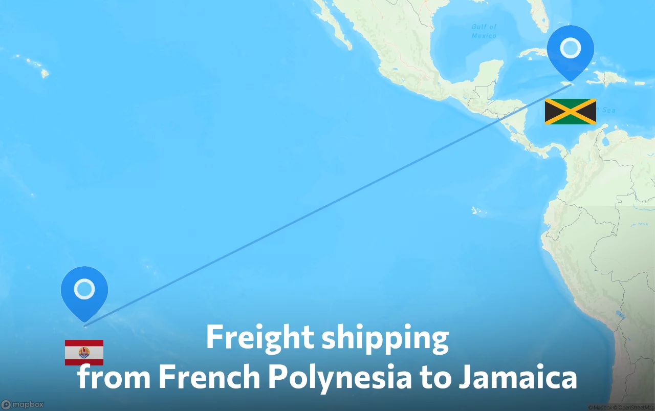 Shipping route from French Polynesia to Jamaica