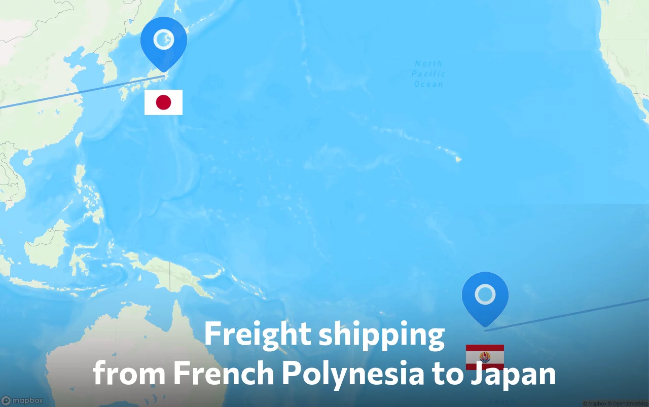 Shipping route from French Polynesia to Japan