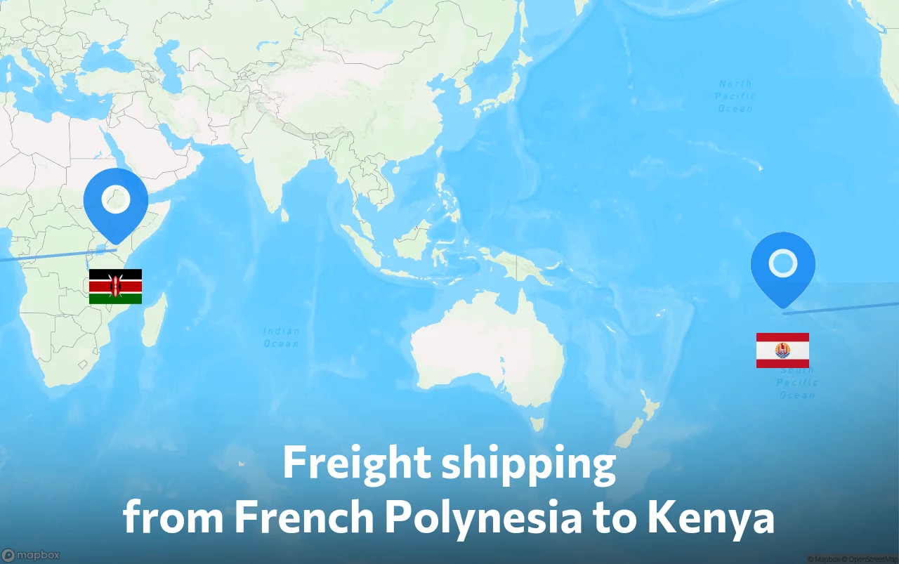Shipping route from French Polynesia to Kenya