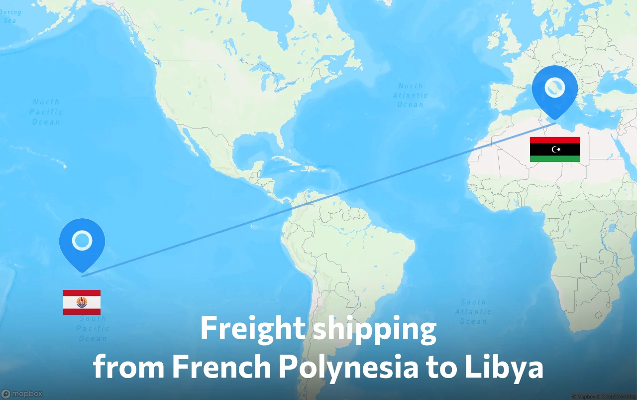 Shipping route from French Polynesia to Libya